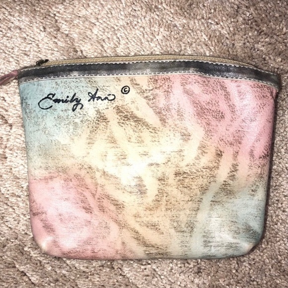 Emily Ann of Boca Raton Handmade Leather Clutch with Butterflies 8x6 - Picture 2 of 10